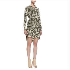 Diane von Furstenberg Prita Animal Print Silk Shirt Dress